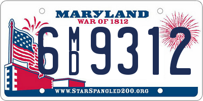 MD license plate 6MD9312
