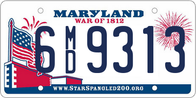 MD license plate 6MD9313