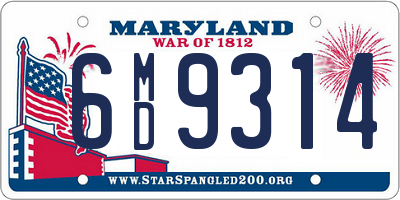 MD license plate 6MD9314