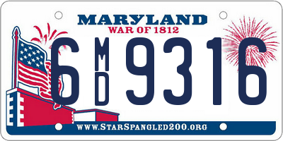 MD license plate 6MD9316