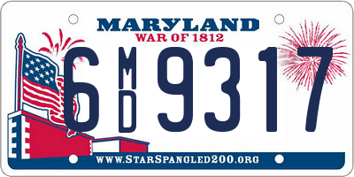 MD license plate 6MD9317