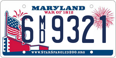 MD license plate 6MD9321