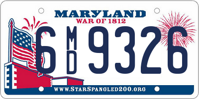 MD license plate 6MD9326