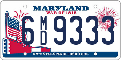 MD license plate 6MD9333