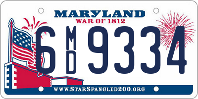 MD license plate 6MD9334