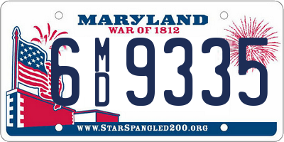 MD license plate 6MD9335