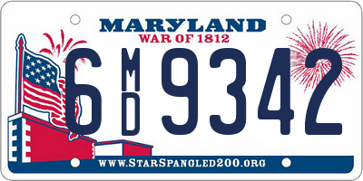 MD license plate 6MD9342