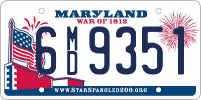 MD license plate 6MD9351