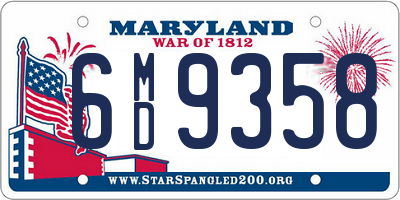 MD license plate 6MD9358