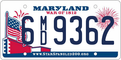 MD license plate 6MD9362