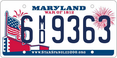 MD license plate 6MD9363