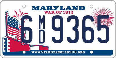 MD license plate 6MD9365