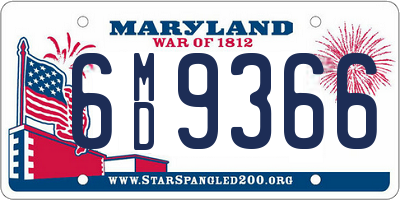 MD license plate 6MD9366