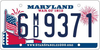 MD license plate 6MD9371