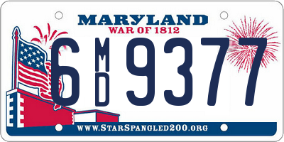 MD license plate 6MD9377