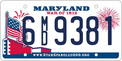 MD license plate 6MD9381