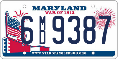 MD license plate 6MD9387