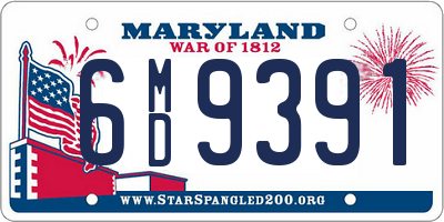 MD license plate 6MD9391