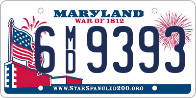 MD license plate 6MD9393