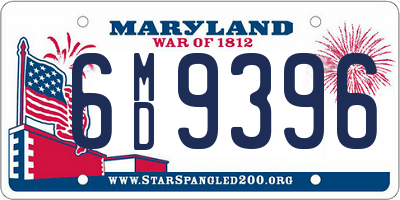 MD license plate 6MD9396