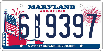 MD license plate 6MD9397