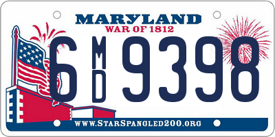 MD license plate 6MD9398