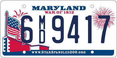 MD license plate 6MD9417