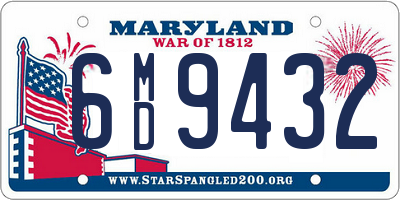 MD license plate 6MD9432