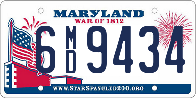 MD license plate 6MD9434