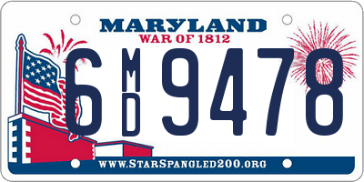 MD license plate 6MD9478