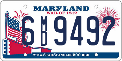 MD license plate 6MD9492