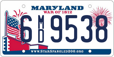 MD license plate 6MD9538