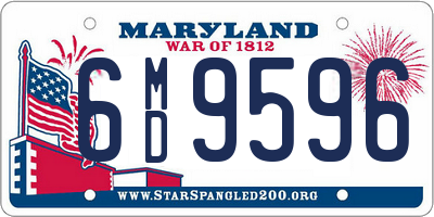 MD license plate 6MD9596