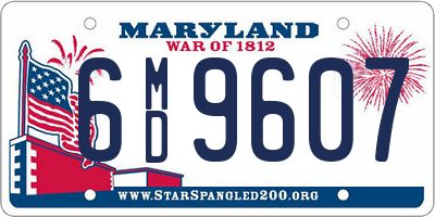 MD license plate 6MD9607