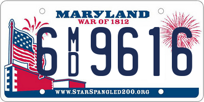 MD license plate 6MD9616