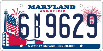 MD license plate 6MD9629