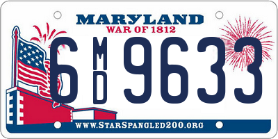 MD license plate 6MD9633