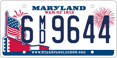 MD license plate 6MD9644