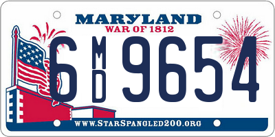 MD license plate 6MD9654