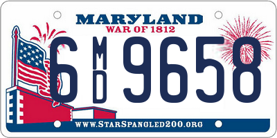 MD license plate 6MD9658