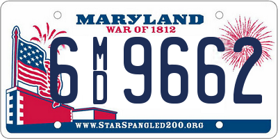 MD license plate 6MD9662