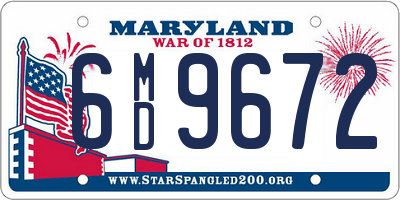 MD license plate 6MD9672