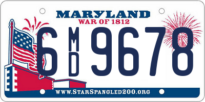 MD license plate 6MD9678