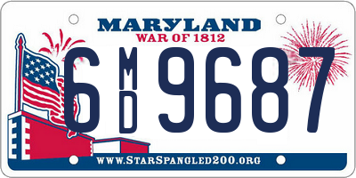 MD license plate 6MD9687