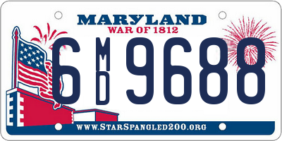 MD license plate 6MD9688