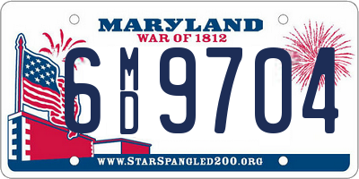 MD license plate 6MD9704