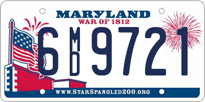 MD license plate 6MD9721