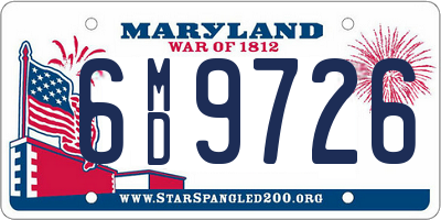 MD license plate 6MD9726