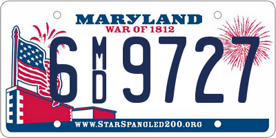MD license plate 6MD9727