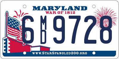 MD license plate 6MD9728